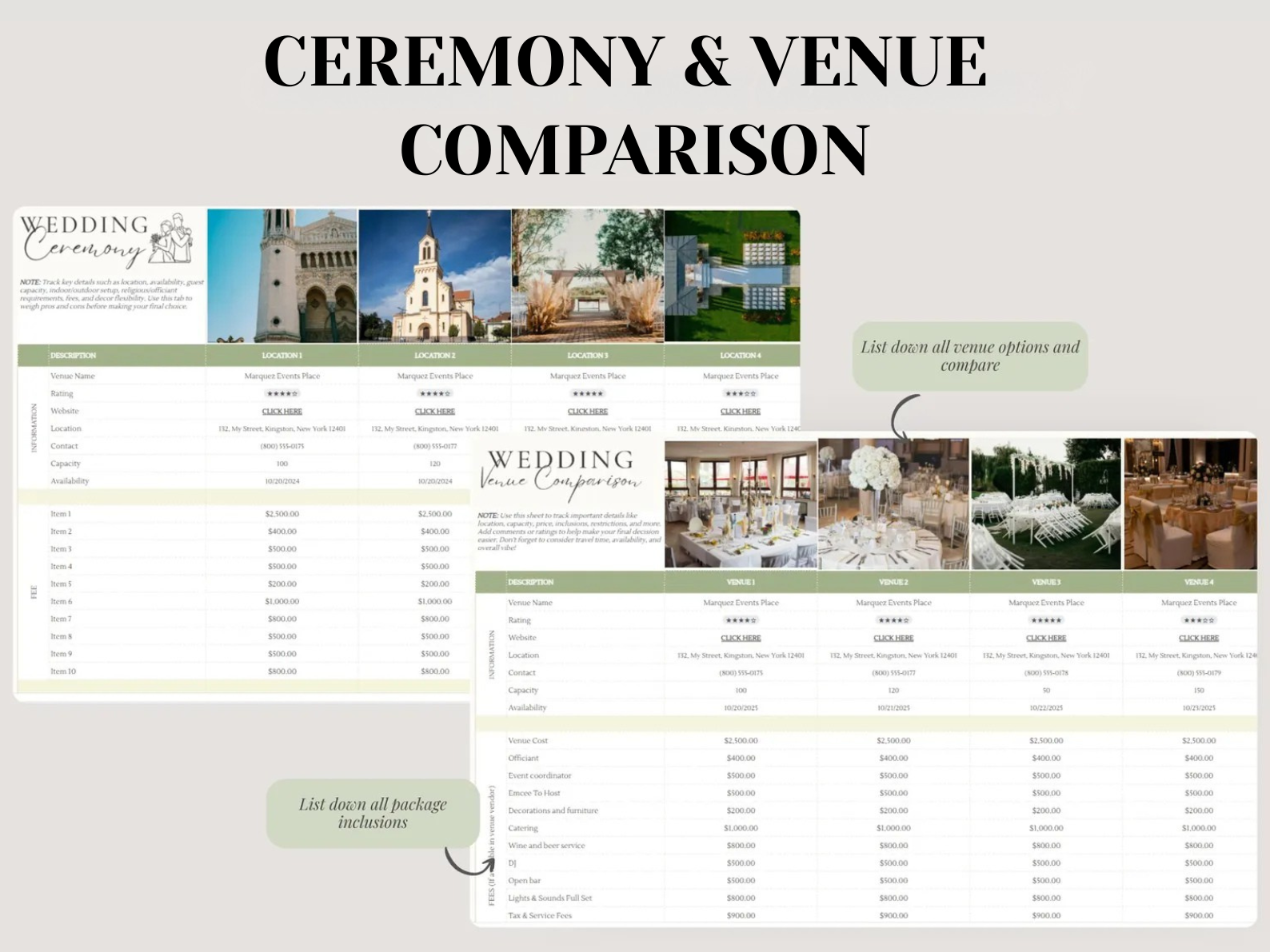 Venue Comparison